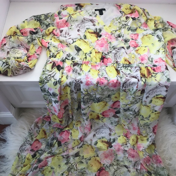 INC Womens Plus Long Sleeves Floral Print Dress - Picture 3 of 7